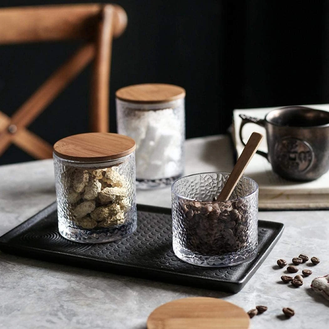 High Borosilicate Glass Storage Jars 320ml Preserving Jars for Tea Coffee Sugar