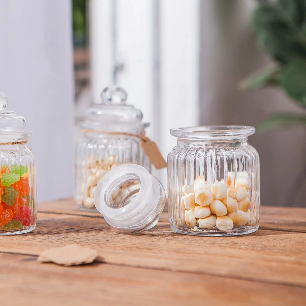 Glass Pudding Jars with Clear Preserving Seal, Glass Kitchen Storage Canister Mason Jars