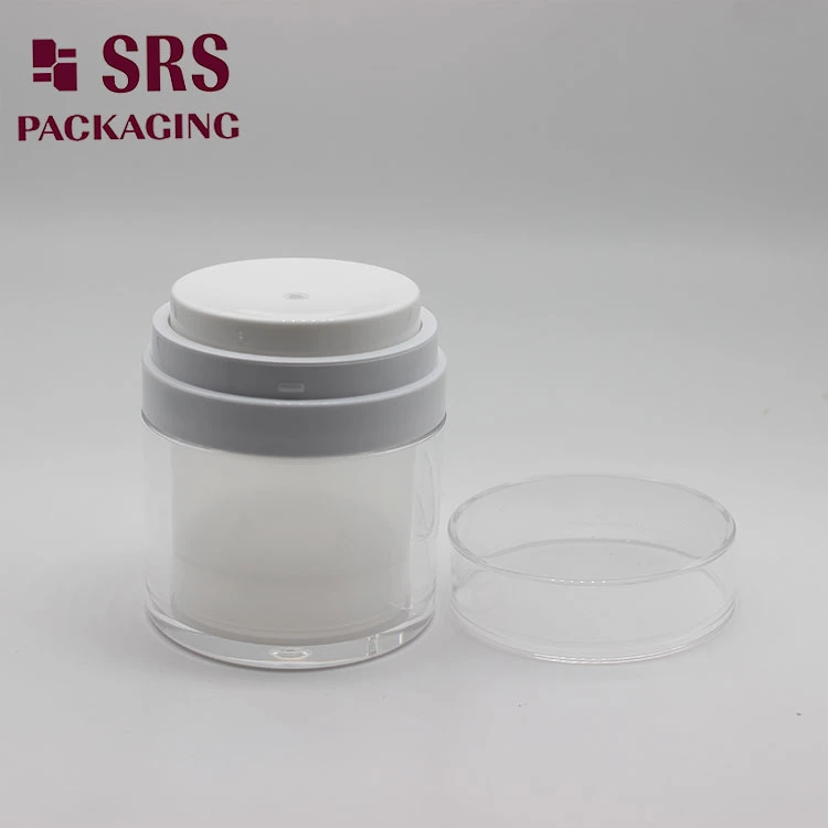 15ml 30ml 50ml Transparent Airless Acrylic Pump Jar for Snail Cream