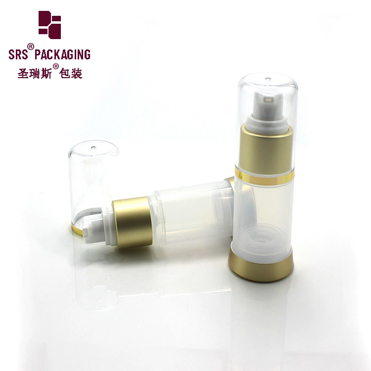 Custom Luxurious Clear and Frosted Cosmetic Refillable Airless Lotion Bottles with Pump