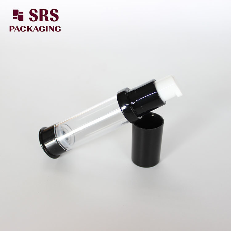 Pocket Container Small Black Empty 10ml Airless Pump Bottle