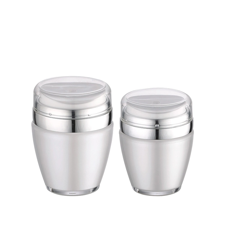 Pearl White Airless Pump Cream Jar Acrylic Airless Jar 30ml
