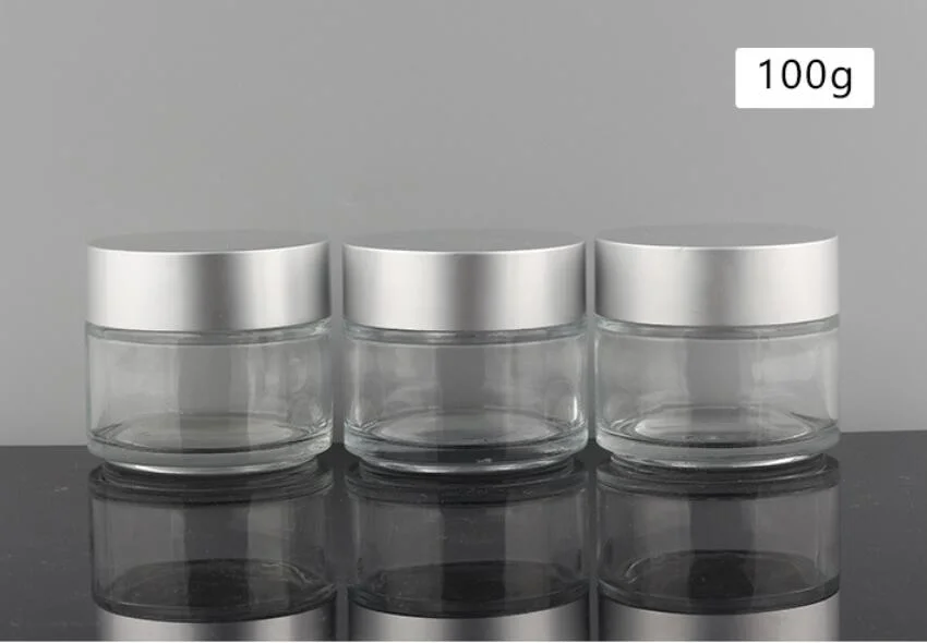 100g Glass Cream Jar Bottle, Eye Cream Bottle Cosmetic Packaging Jar with Silk Screen