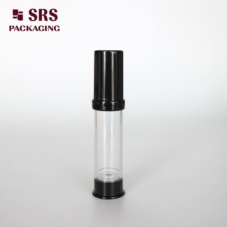 Pocket Container Small Black Empty 10ml Airless Pump Bottle