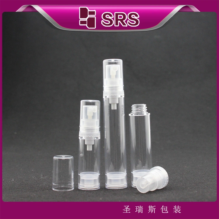 Refillable 5ml 10ml 12ml 15ml White Plastic Round Airless Spray Bottle with Fine Mist Sprayer Pump