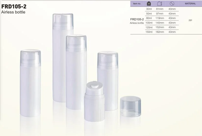 150ml PP Airless Bottles Large Capacity Vacuum Bottle of Water Emulsion White Colour Airless Bottles