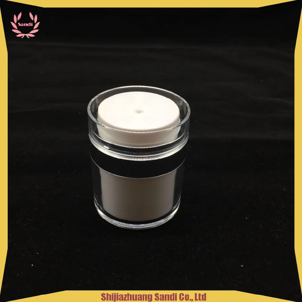 Pump, Round Shape Transparent Plastic Beauty Face Cream Acrylic Empty Airless Jar