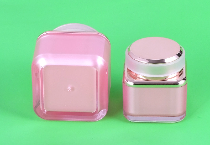 High-Grade 30g 50g Elegant Pink Empty Plastic Cream Jar Acrylic Jar for Cosmetic Packaging