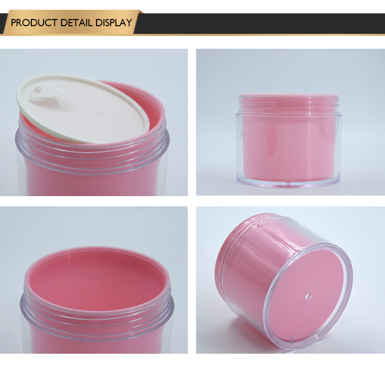 200g Eye Cream Jar Double Wall Round Cream Container Plastic Packaging Jar for Baby Cream Facial Care Cosmetic Packaging