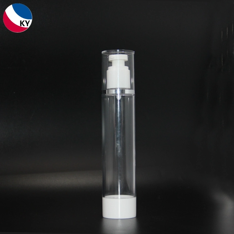 Clear Round Airless Cosmetics Packaging 4oz Airless Pump Bottle