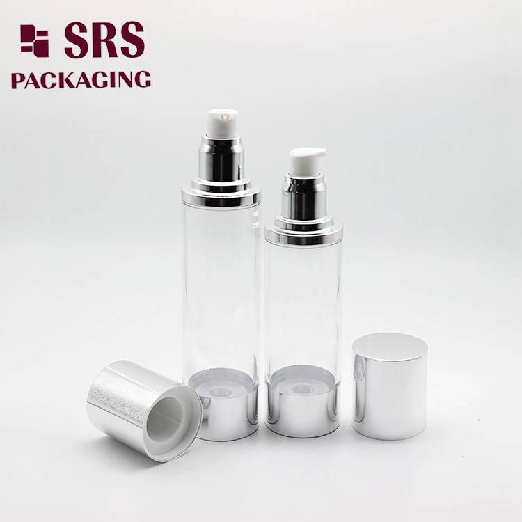30ml Transparency Airless Lotion Pump Bottle with Silver Aluminum Cap