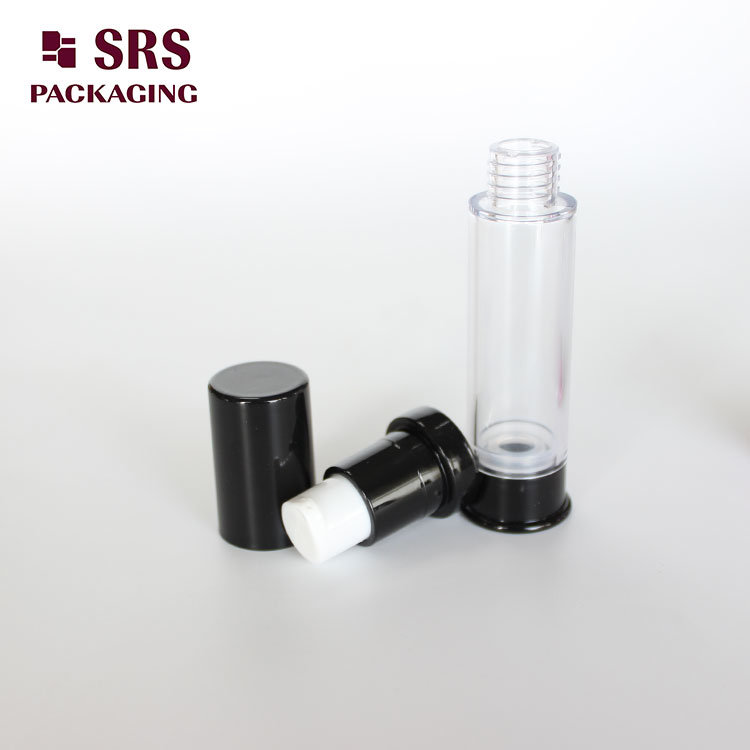 Pocket Container Small Black Empty 10ml Airless Pump Bottle