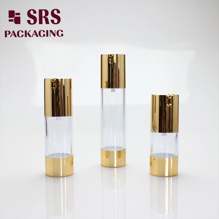 30ml Transparency Airless Lotion Pump Bottle with Silver Aluminum Cap