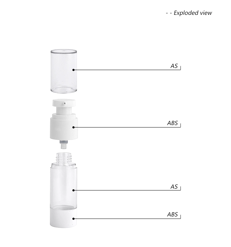 15ml 30ml 50ml Round as Airless Pump Bottles