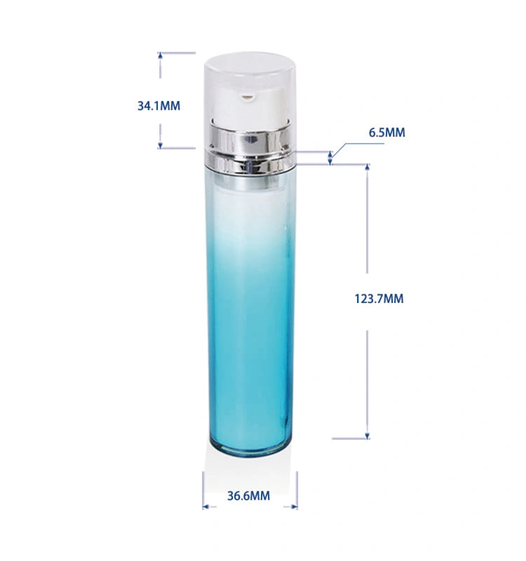 50ml Gradual Blue Spiral Plastic Cosmetic Airless Pump Bottles