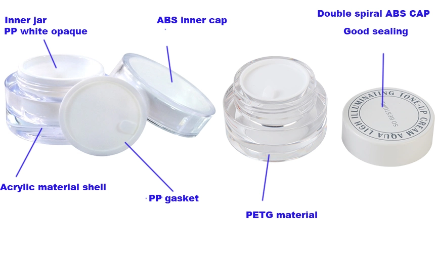 80g High Quality New Design Square Cosmetic Empty Plastic Cream Jars