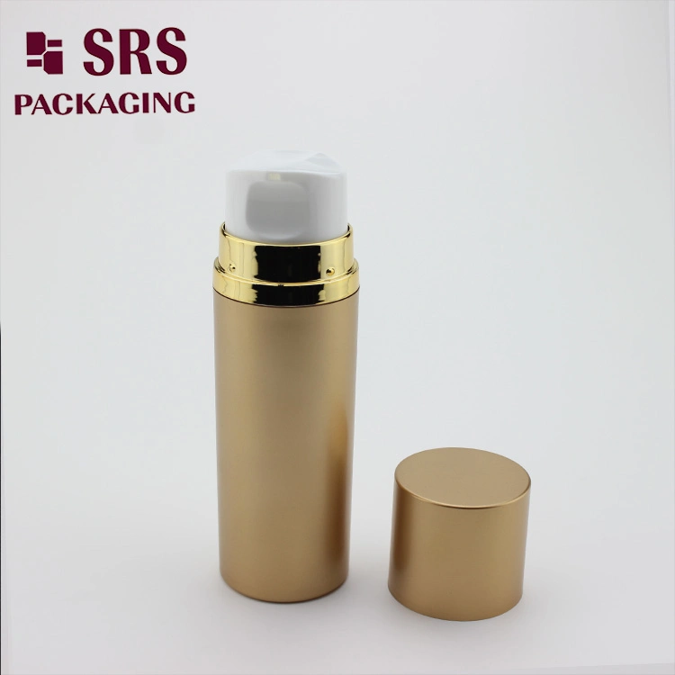 Clear Body 50ml 180m 3oz Airless Pump Bottles with Gold Pump