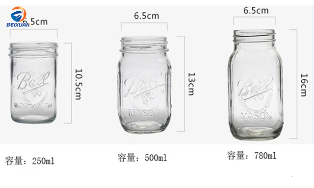 350ml Food Jam Ice Cream Beverage Glass Bottle Mason Jar Honey Jar with Screw Cap