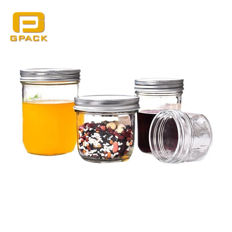Fashionable Food Glass Jar for Salad Corn Honey Custom Glass Candle Jars Candle Jars Glass with Lids Glass Jar for Cream Clear Transparent Round Glass Jar