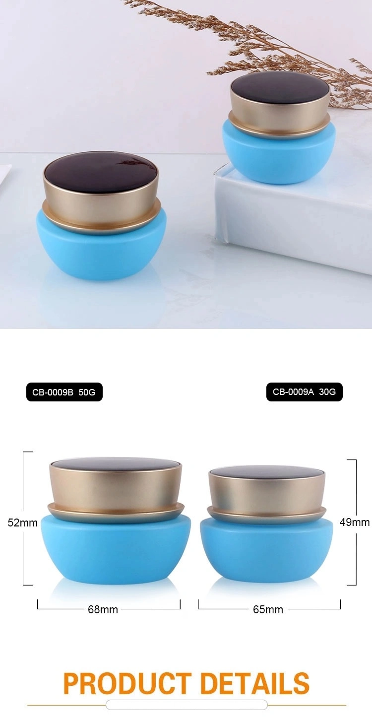 50ml 100ml Double Wall Glass White Cosmetic Cream Jar