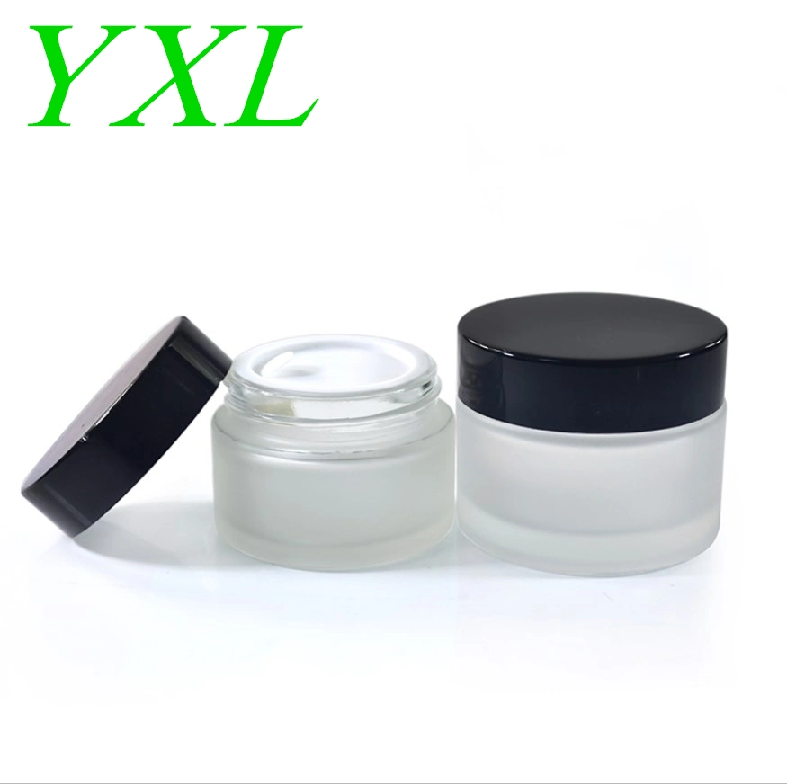 50g Frosted Clear Glass Jar Face Cream Container Glass Jar Cosmetics Packaging Cosmetic Face Cream Brown Amber Glass Jars