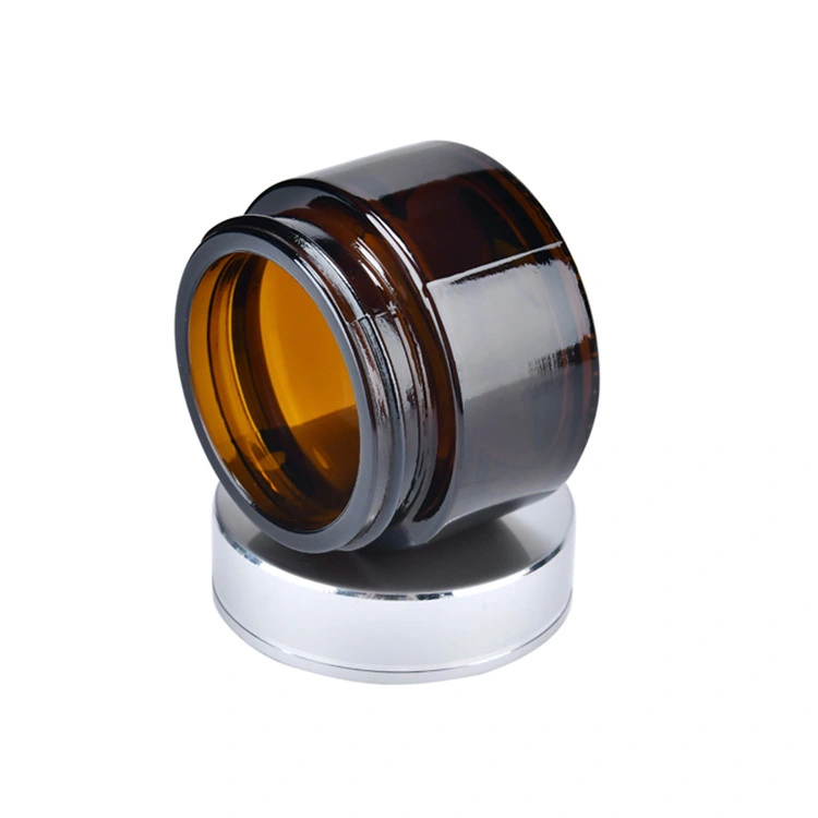 20g Straight Side Aluminum Cap Glass Skin Care Cream Amber Glass Jars for Cosmetic