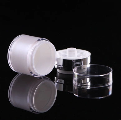 Unique Silver White Cosmetic Cream Jars and Containers with Airless Pump