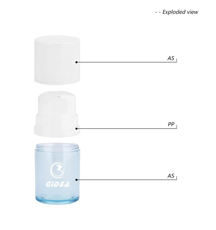 50ml 100ml 120ml Plastic Airless Bottle with Pump Cosmetic Airless Pump Bottle