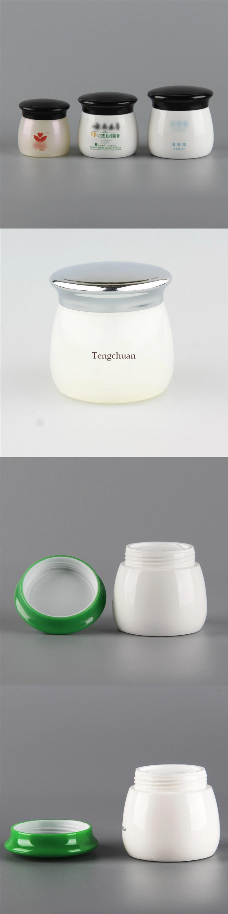 Cosmetic Cream Glass Bottle White Empty Glass Jar for Face Cream