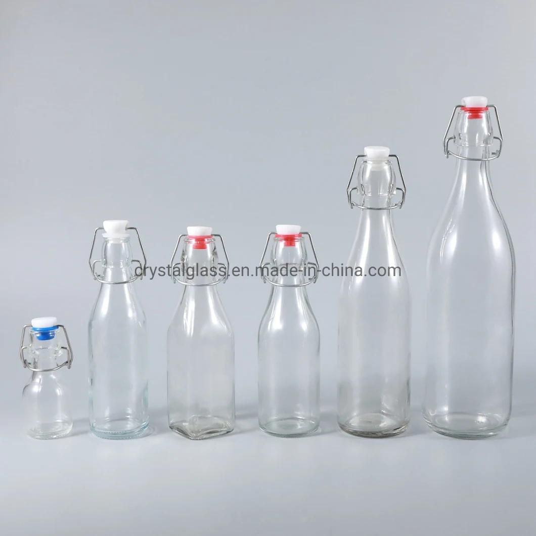 Customize Printing 1000ml Glass Bottle Supplier Enzym Glass Bottle with Airtight Clip Cap