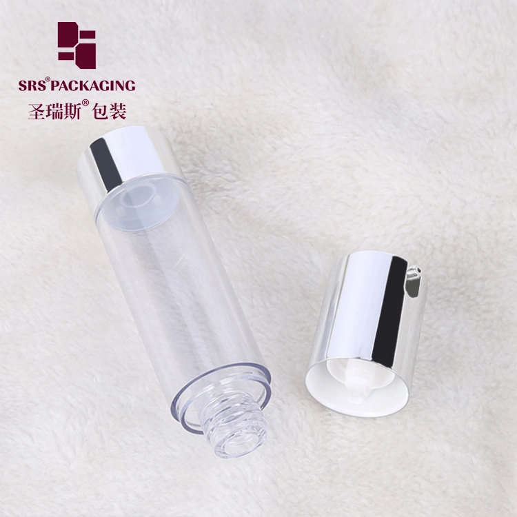 15ml 30ml 50ml 80ml Clear Airless Pump Container with Sliver Base