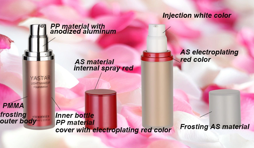 Personal Care Cosmetics Airless Packing Bottle for Conditioner Gel, and Make up Before Packing