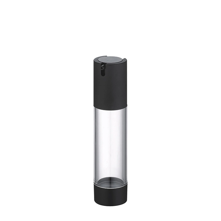 Elegant Matte Black 30ml 50ml 100ml Clear Plastic Airless Lotion Pump Bottles