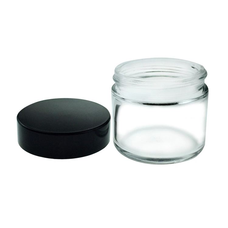 2oz 60ml Round Clear Face Cream Glass Cosmetic Cream Jars with Lid