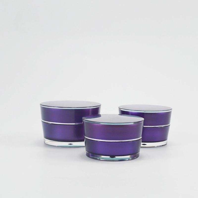 Warehouse Acrylic Cream Jar 15g 30g 50g Plastic Purple Color Face Cream