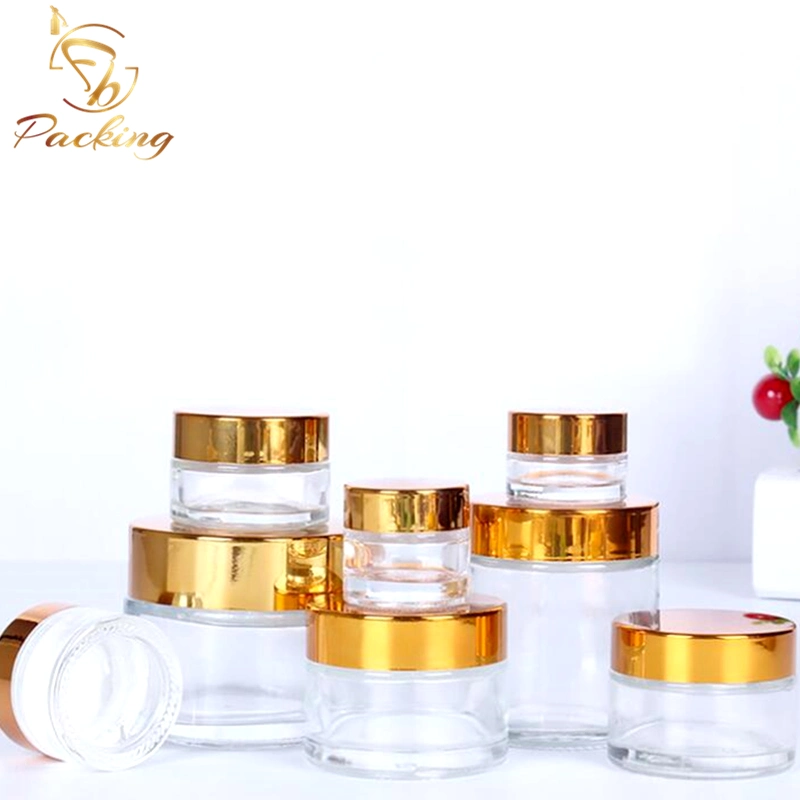 Wholesale Packaging Glass Cream Container Cosmetic Cream Jar 20g 30g 50g 100g