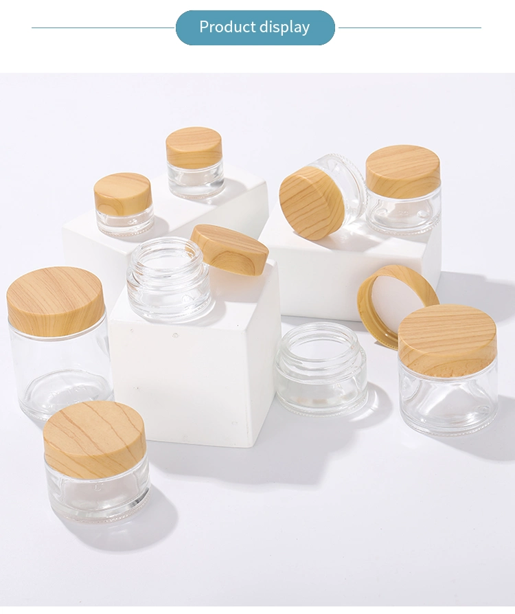 50g Transparent Frosted Cosmetic Packaging Glass Jar Eye Cream Face Cream 5 G Luxury Round Glass Cream Jar