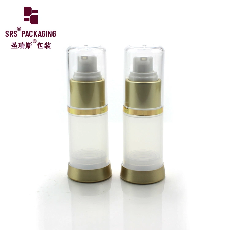 Custom Luxurious Clear and Frosted Cosmetic Refillable Airless Lotion Bottles with Pump