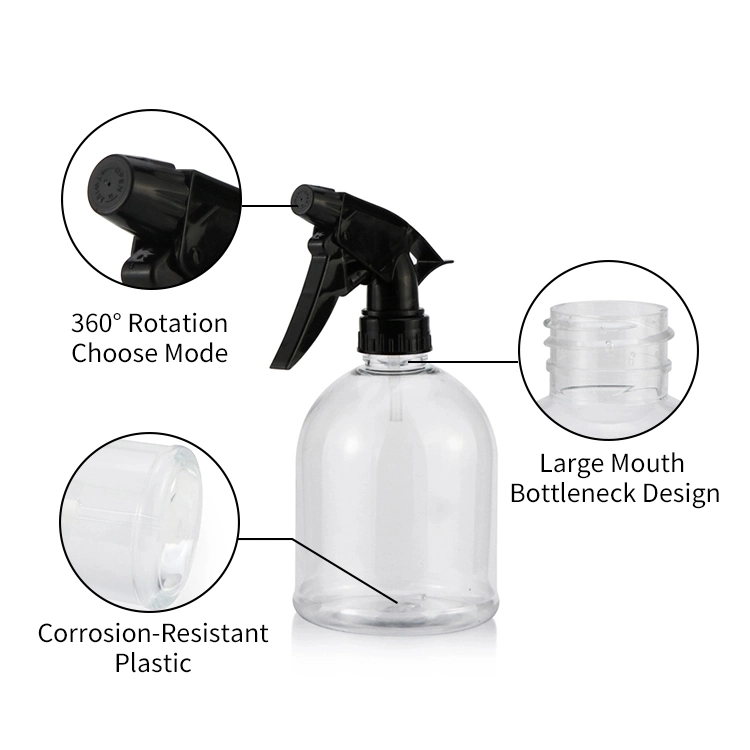 Clear Round 250ml 500ml Pet Plastic Empty Sanitizer Bottle Trigger Spray Bottle with Pump in Stock