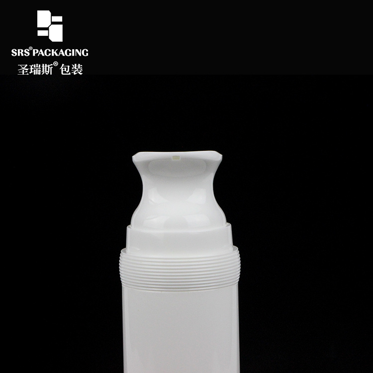 SRS Wholesale Hot Sale Classical Large Volume Recycled White Cosmetic Packaging 80ml 100ml Airless Pump Bottle