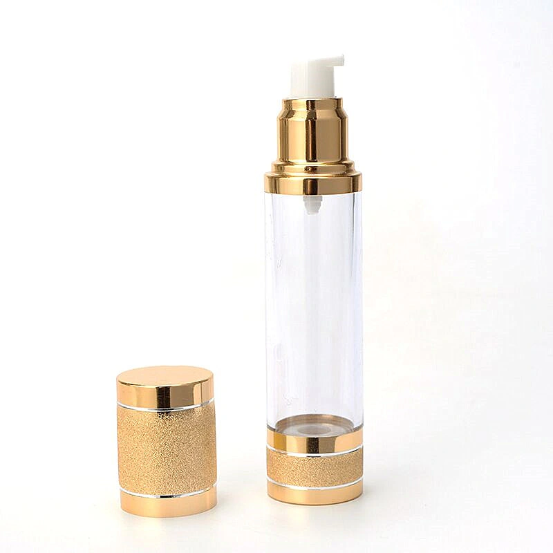 10ml, 30ml, 50ml, 100ml Gold Luxury Lotion Pump Bottle Airless Bottle
