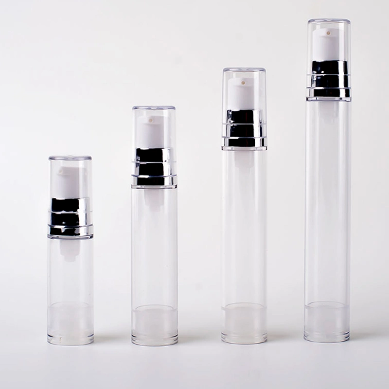 15 30 50 80ml Transparent Airless Bottles for Cosmetic Packaging