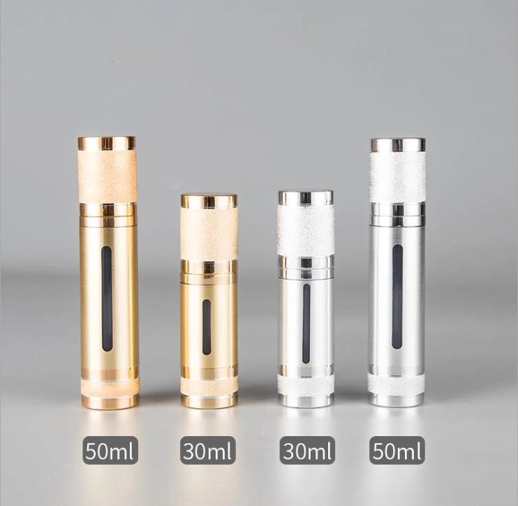 Gold/Silver 30ml 50ml Skincare Airless Bottle Containers for Sale
