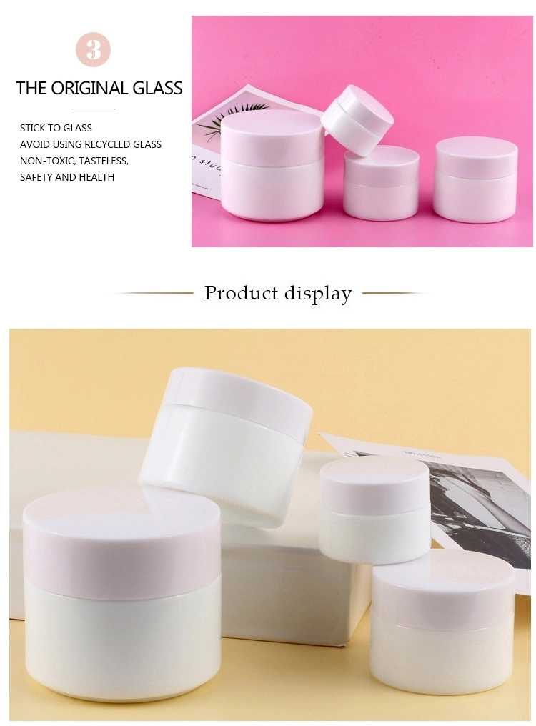 Pink 50ml Small Cosmetic Glass Jar Eye Face Cream Jar