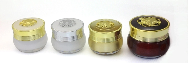Cosmetic Packaging 30g Luxury White Cosmetic Cream Jar with Silver Lid