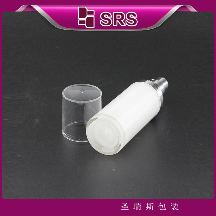 Empty Airless Pump Round Clear Pump White 50ml Bottle Acrylic