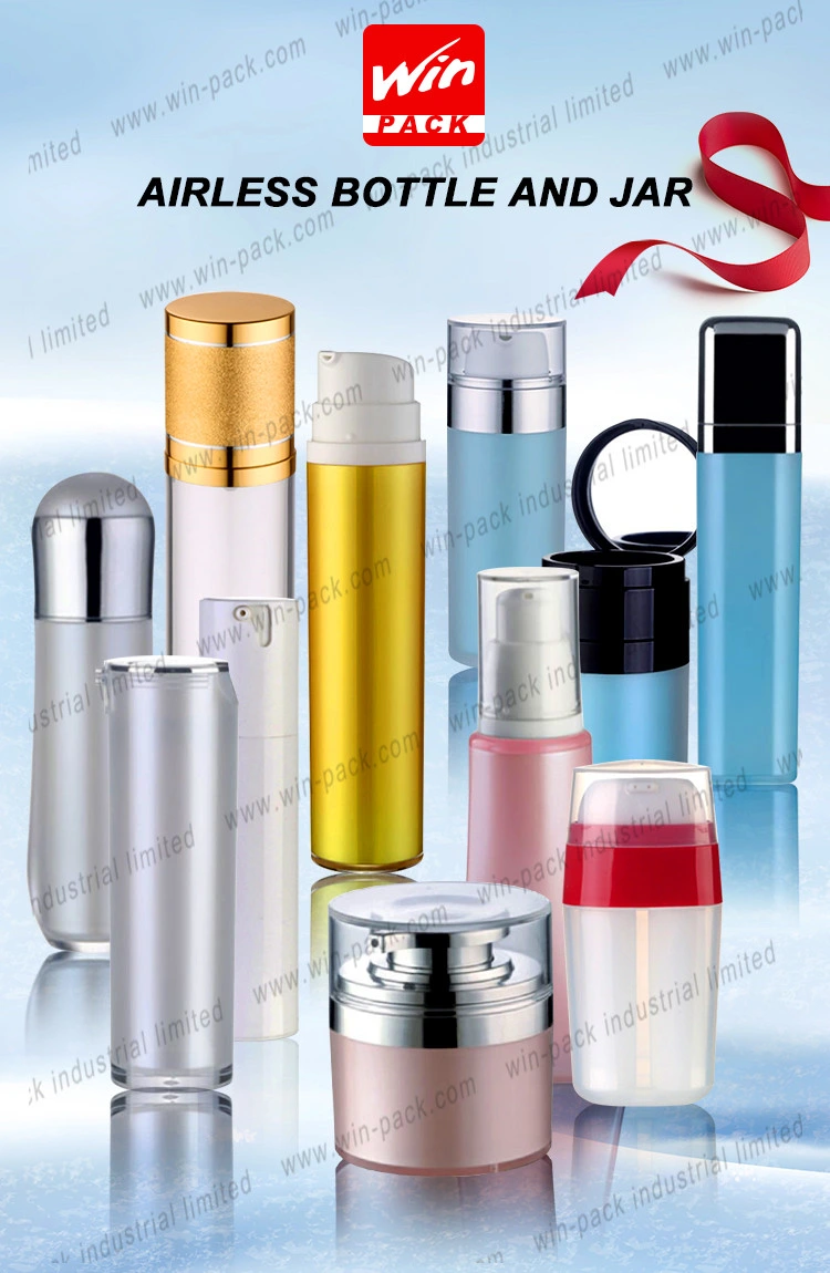 White Color PP Cosmetic Airless Pump Bottles for Face Cream with Black Cap 15ml 20ml 25ml 30ml 50ml