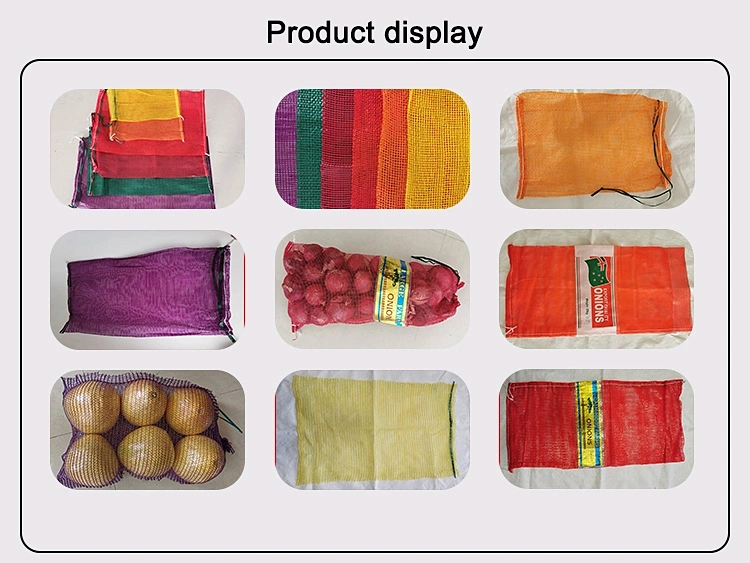 10kg to 50kg PP Leno Mesh Bag Plastic Woven Net Bag for Onions Vegetables Packing