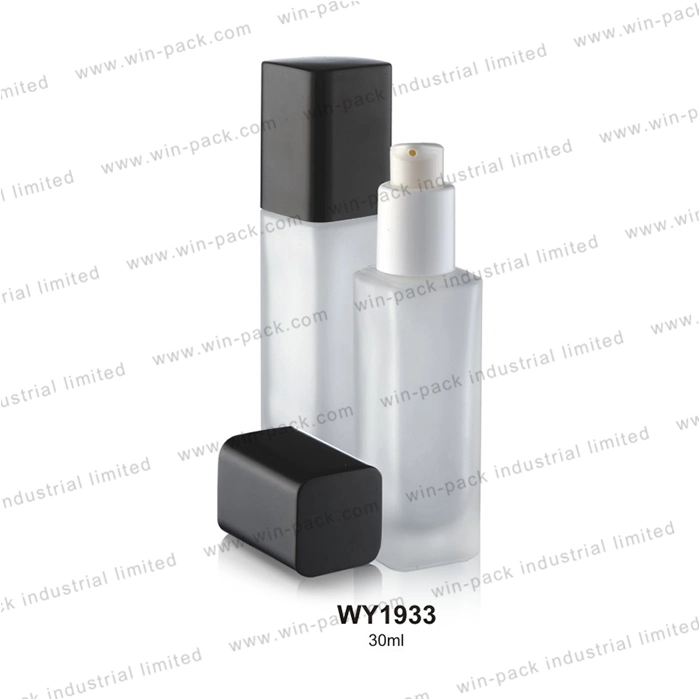 30ml Custom Clear Pretty Cosmetic Packaging Glass Liquid Foundation Bottle Pump Lotion Bottle Design Luxury