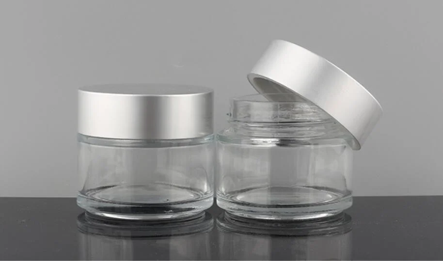 100g Glass Cream Jar Bottle, Eye Cream Bottle Cosmetic Packaging Jar with Silk Screen